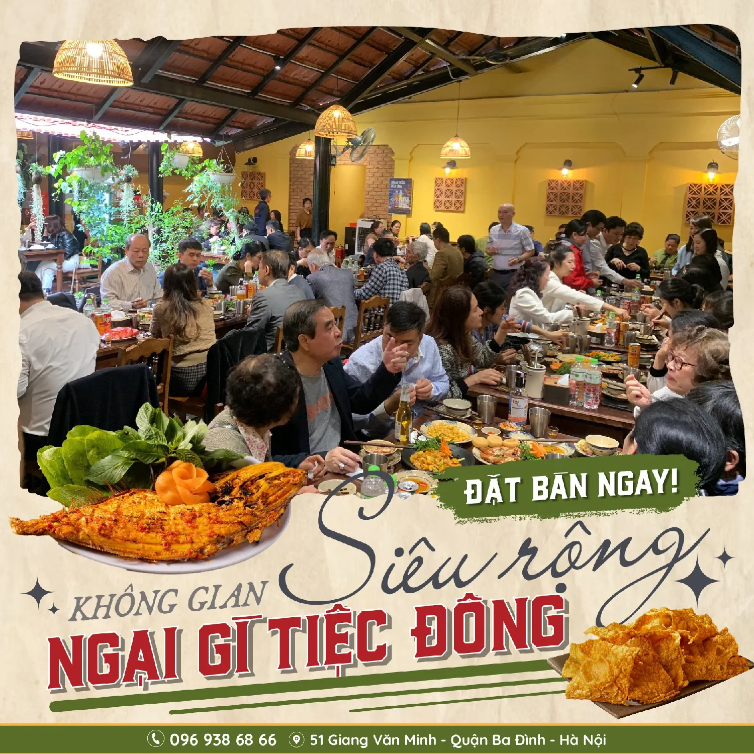Nhà hàng rộng rãi, thoải mái ở Ba Đình, Hà Nội