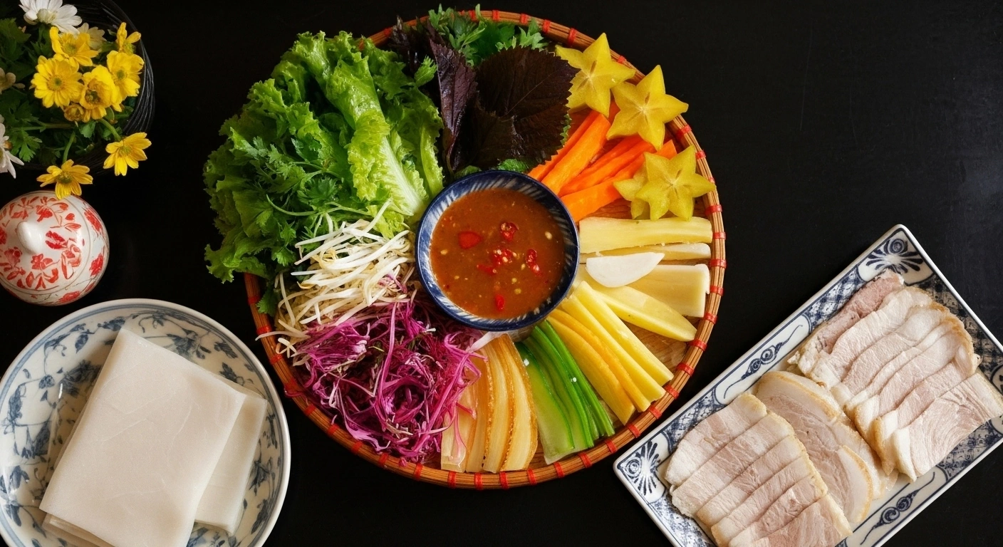 Bánh Tráng Cuốn Thịt Heo: Tinh Hoa Ẩm Thực Đà Thành Giữa Hà Nội